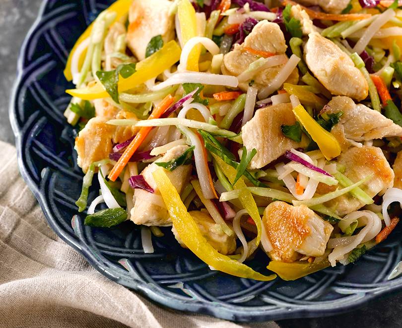 Chicken and Broccoli Salad with Rice Noodles | Sanderson Farms