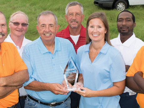 Sanderson employees with their clean water award