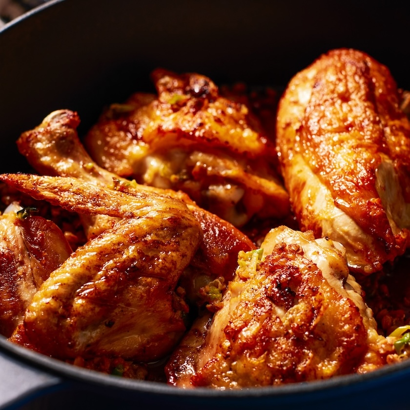 Braised Chicken with Lentils - Sanderson Farms