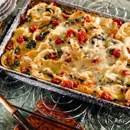 Chicken, Spinach and Tomato Strata - Sanderson Farms