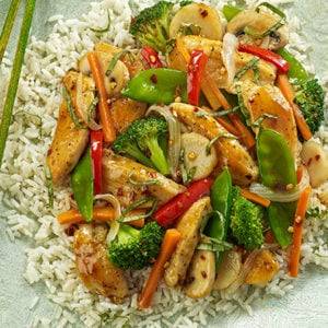 Salteado de Pollo y Albahaca