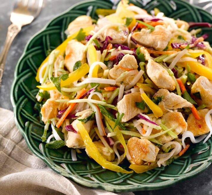 Chicken and Broccoli Salad with Rice Noodles