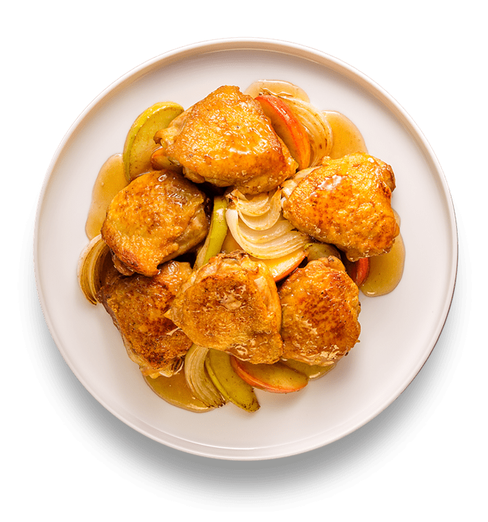 Glazed Chicken Thighs with Apples