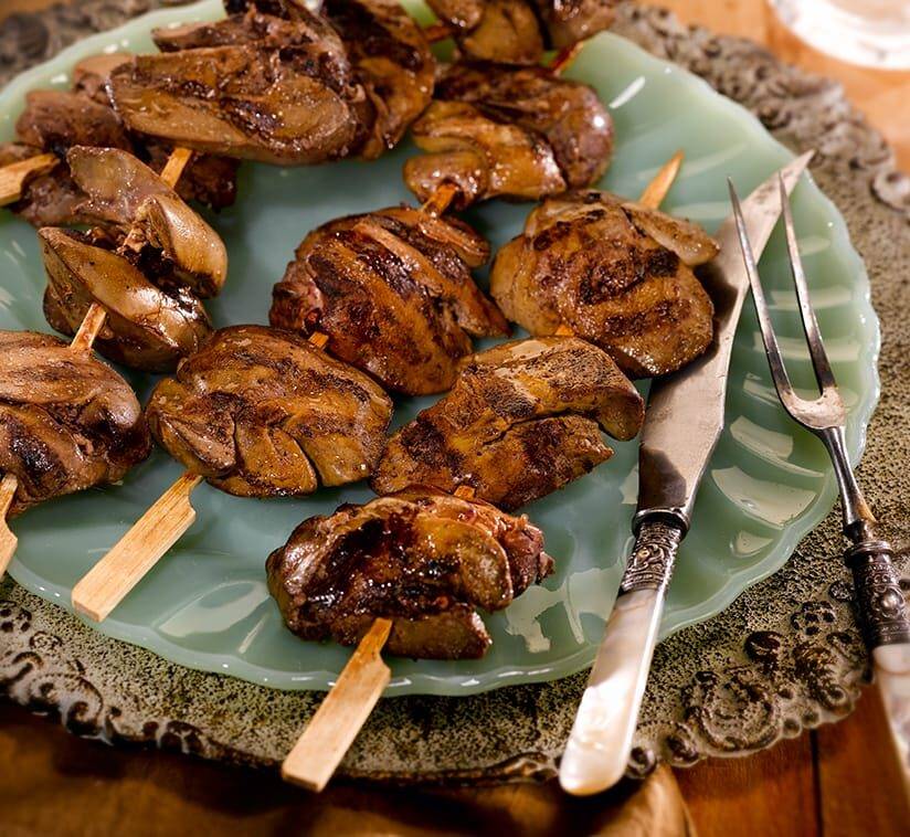 Grilled Chicken Liver Kabobs Sanderson Farms