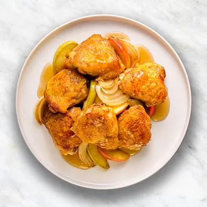 Glazed Chicken Thighs with Apples