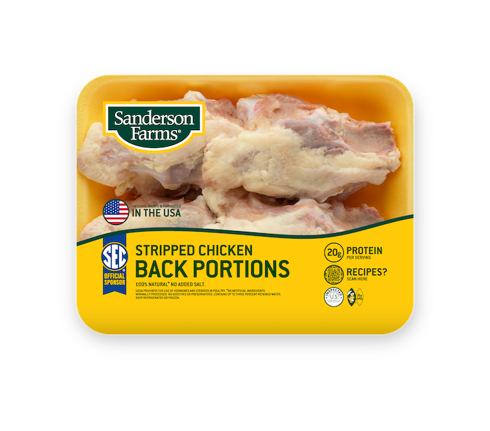 Porciones de lomo de pollo en tiras