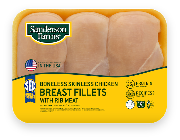 Boneless Skinless Chicken Breast Fillets with Rib Meat (97% fat free)