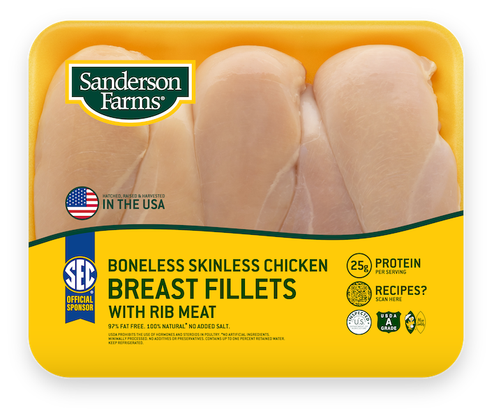 Boneless Skinless Chicken Breast Fillets with Rib Meat Family Pack