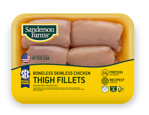 Filetes de muslo de pollo deshuesados y sin piel Paquete Familiar