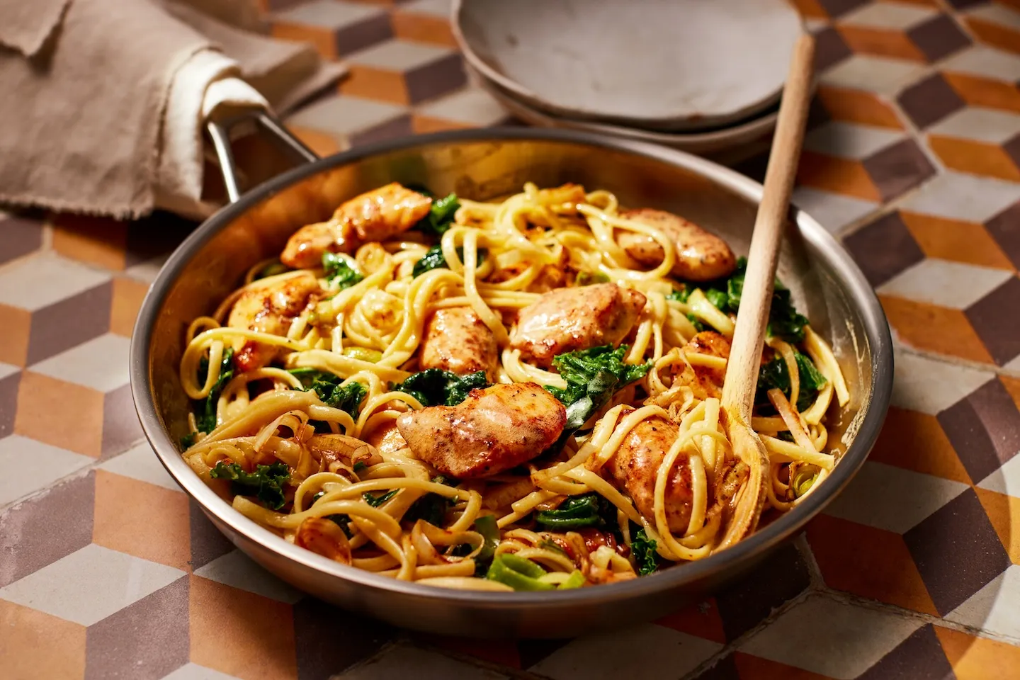 Chicken with Linguine and Kale