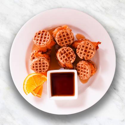 Mini hamburguesas con Waffles y pollo