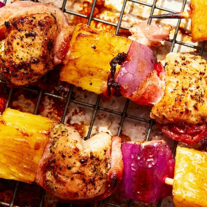 Brochetas de Pollo y Piña