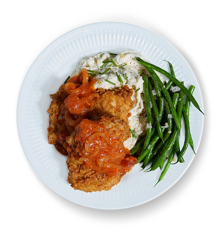 Fried Chicken Thighs with Tomato Gravy
