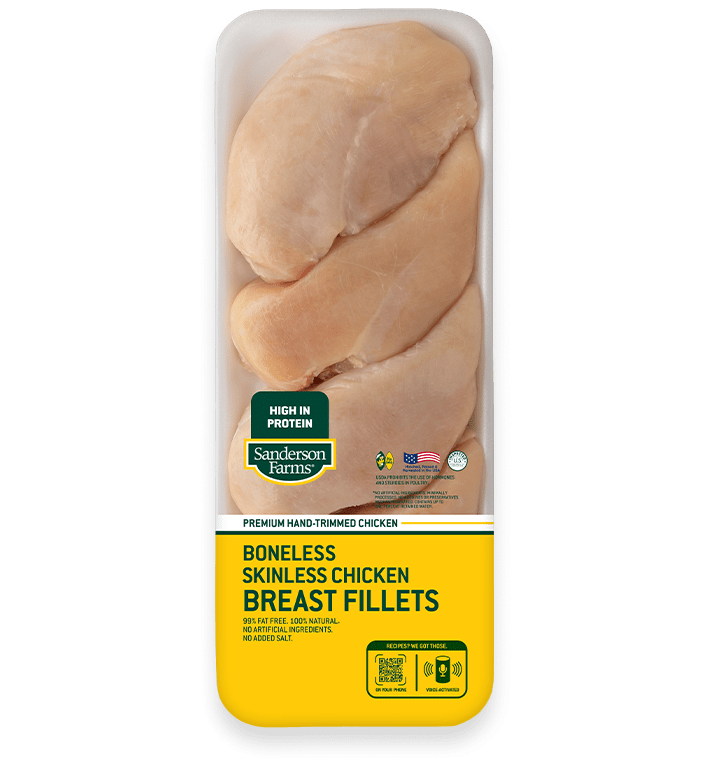 Premium Boneless Skinless Chicken Breast Fillets - Sanderson Farms