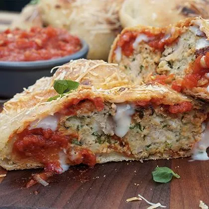 The Grill Dads' Chicken Meatball Calzones