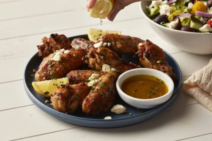 Alitas de Pollo al Estilo Griego