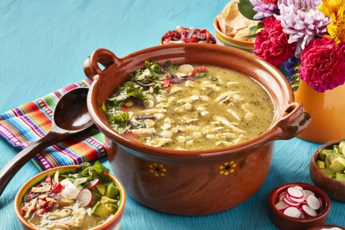 Pollo Asado Entero con Pozole Verde