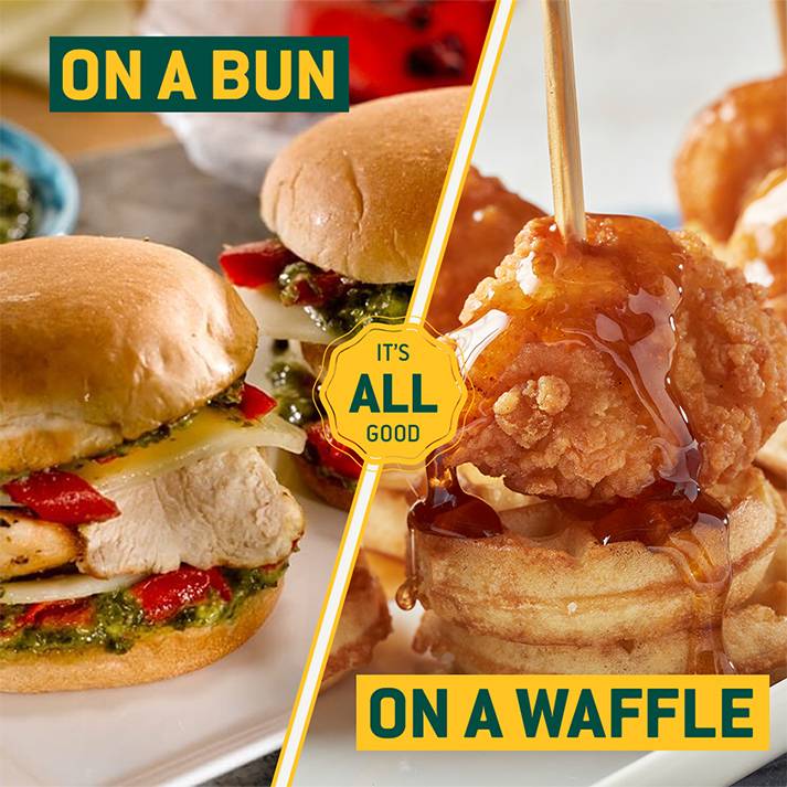 On a bun, on a waffle, it's all good.