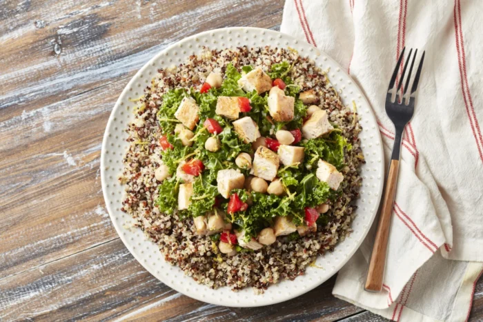 Chicken with Chopped Greens, Beans, and Quinoa
