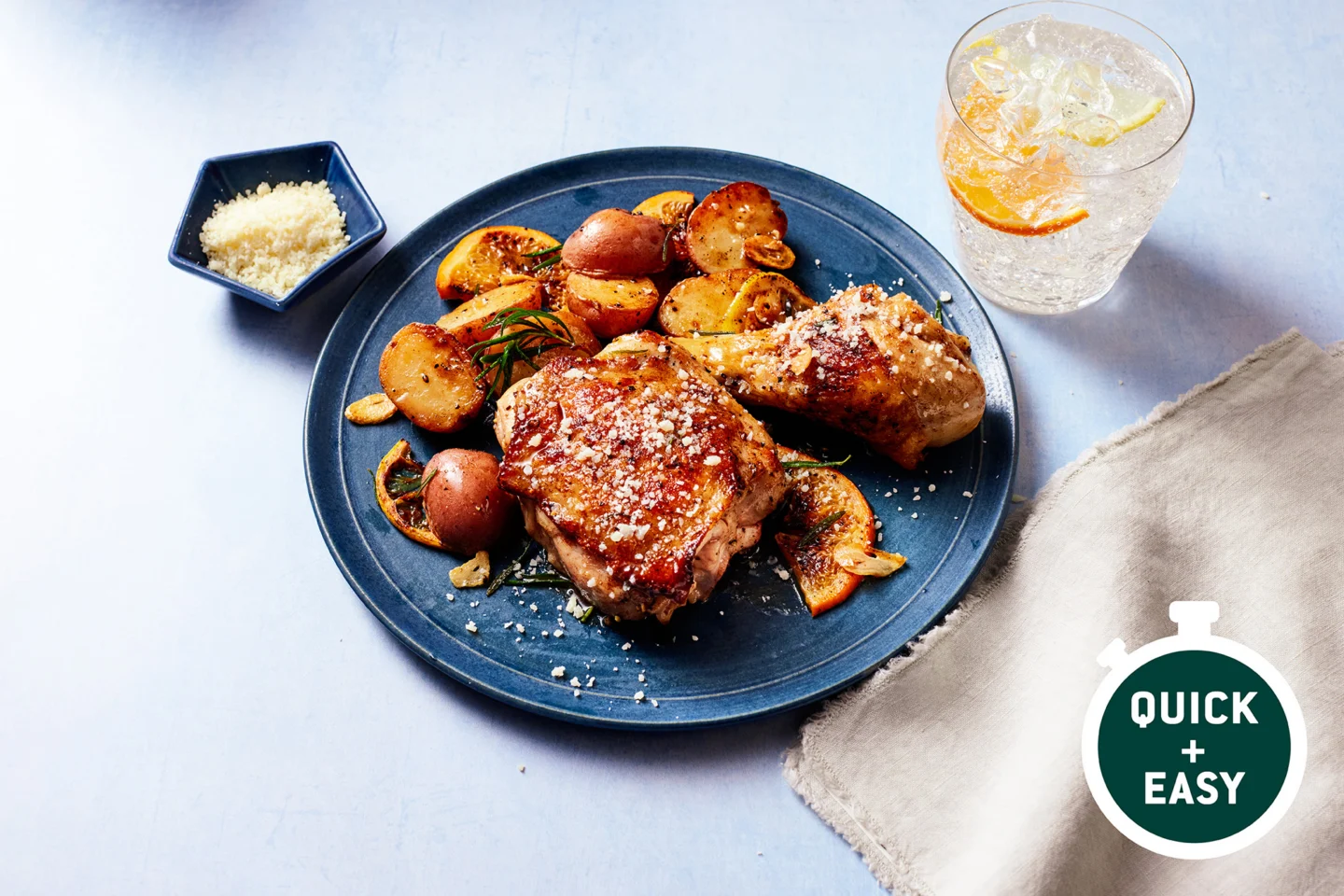 Sheet Pan Roasted Citrus Chicken with Herb Potatoes and Brown Butter
