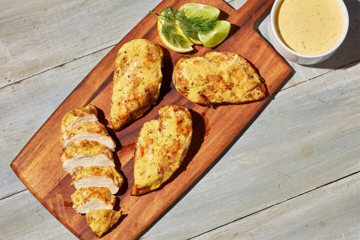 Grilled Chicken Breast with Smoked Curry Yogurt Marinade