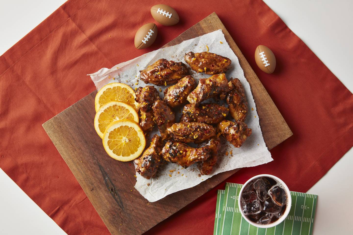 Alitas a la naranja al estilo Texas