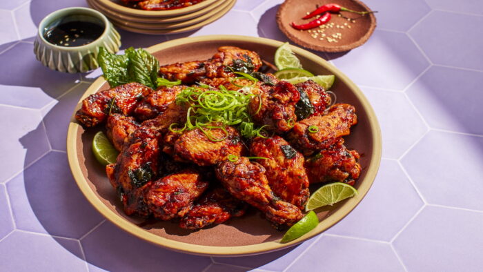 Crispy Sticky Thai Basil Chicken Wings